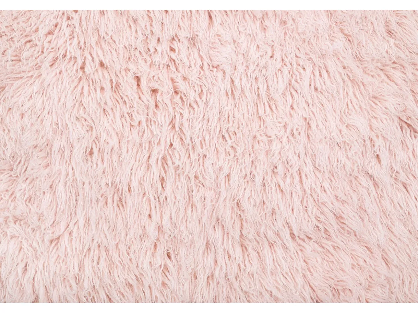 Alfombra de lana natural tejida a mano 80x160 cm Rosa Fluffy