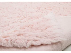 Alfombra de lana natural tejida a mano 140x190 cm Rosa Fluffy