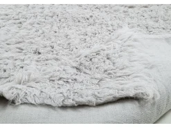 Alfombra de lana natural tejida a mano 180x250 cm Gris Fluffy