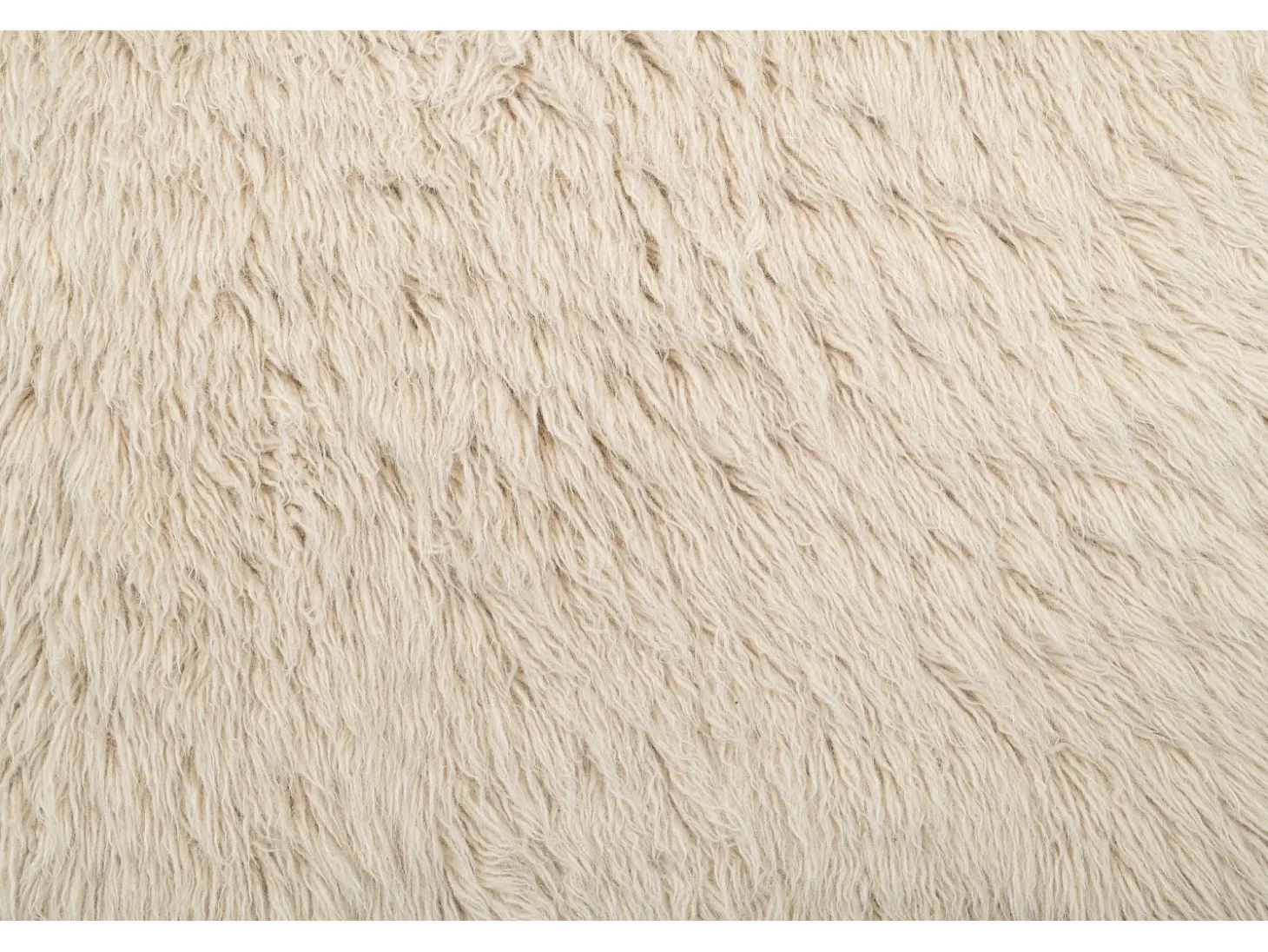 Alfombra de lana natural tejida a mano 140x190 cm Beige Fluffy
