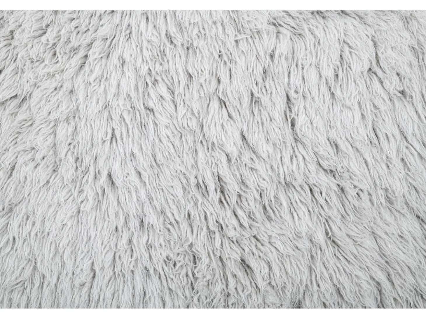 Alfombra de lana natural tejida a mano 80x160 cm Gris Fluffy