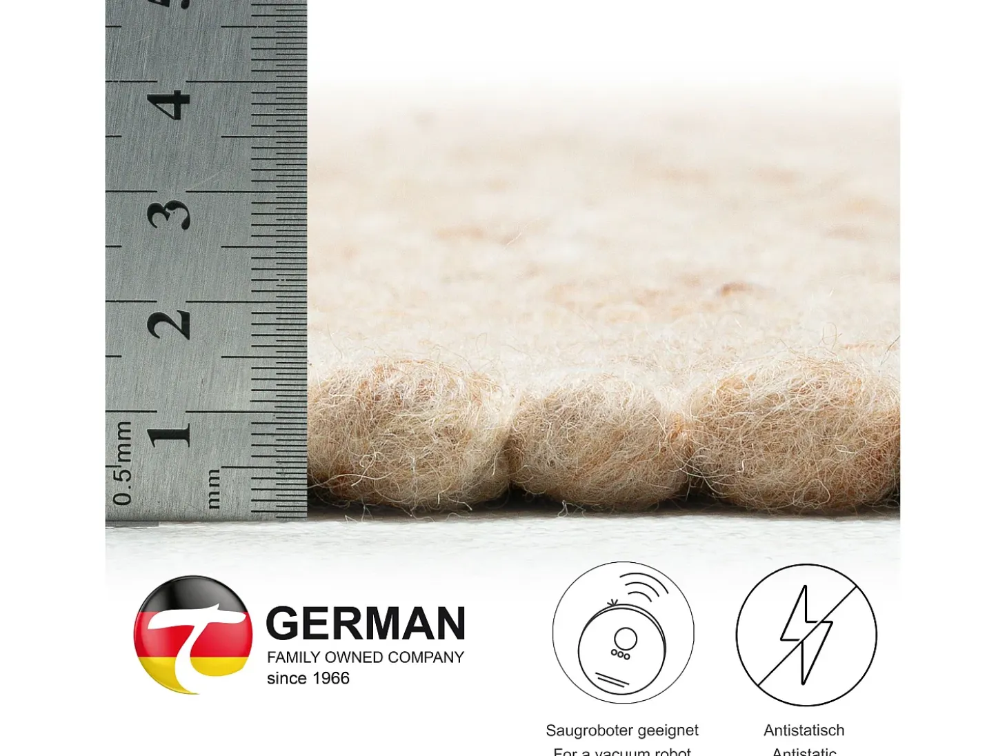 Alfombra de lana reversible tejida a mano 140x200 cm Beige oscuro Alpen