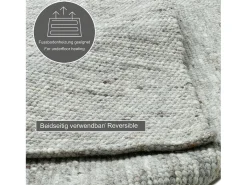 Alfombra de lana reversible tejida a mano 170x240 cm Gris natural Alpen