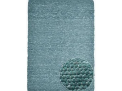 Alfombra de lana reversible tejida a mano 90x160 cm Petróleo Alpen