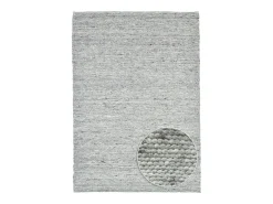 Alfombra de lana reversible tejida a mano 70x140 cm Gris natural Alpen
