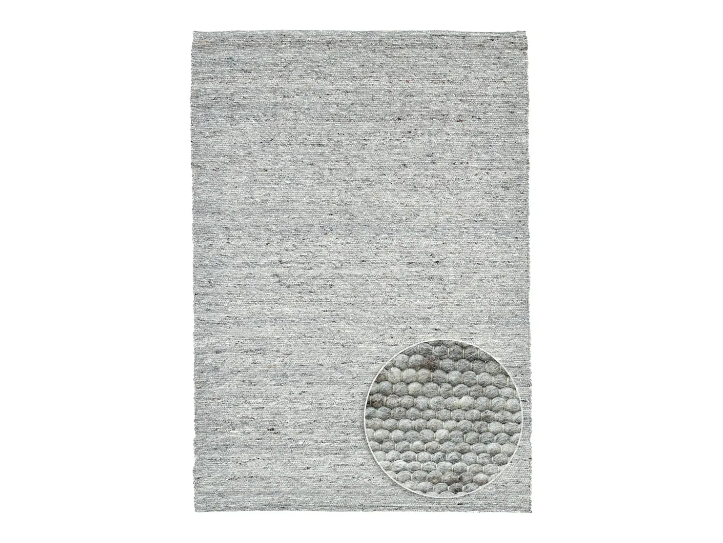 Alfombra de lana reversible tejida a mano 70x140 cm Gris natural Alpen