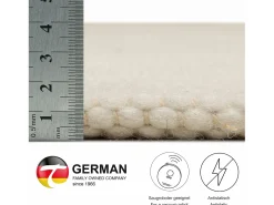 Alfombra de lana reversible tejida a mano 90x160 cm Lana Blanca Alpen