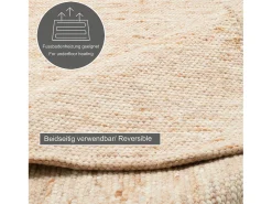 Alfombra de lana reversible tejida a mano 70x140 cm Beige oscuro Alpen