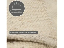 Alfombra de lana reversible tejida a mano 70x140 cm Naturaleza Alpen