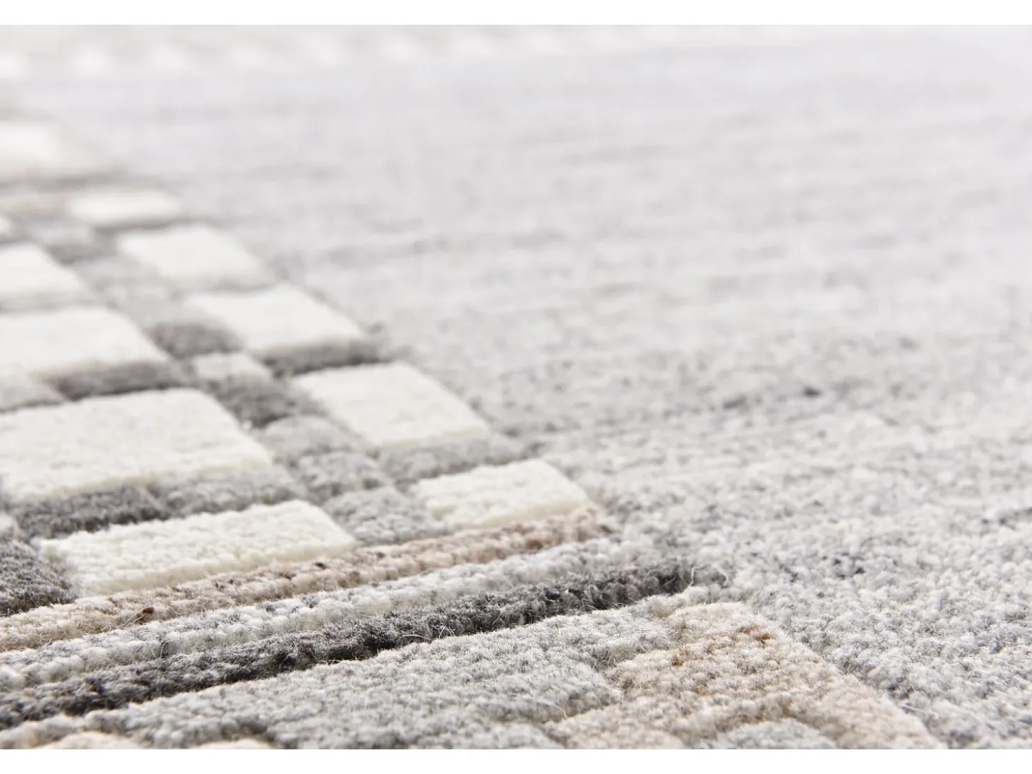Alfombra de lana tejida a mano 90x160 cm Beige natural Nakarta