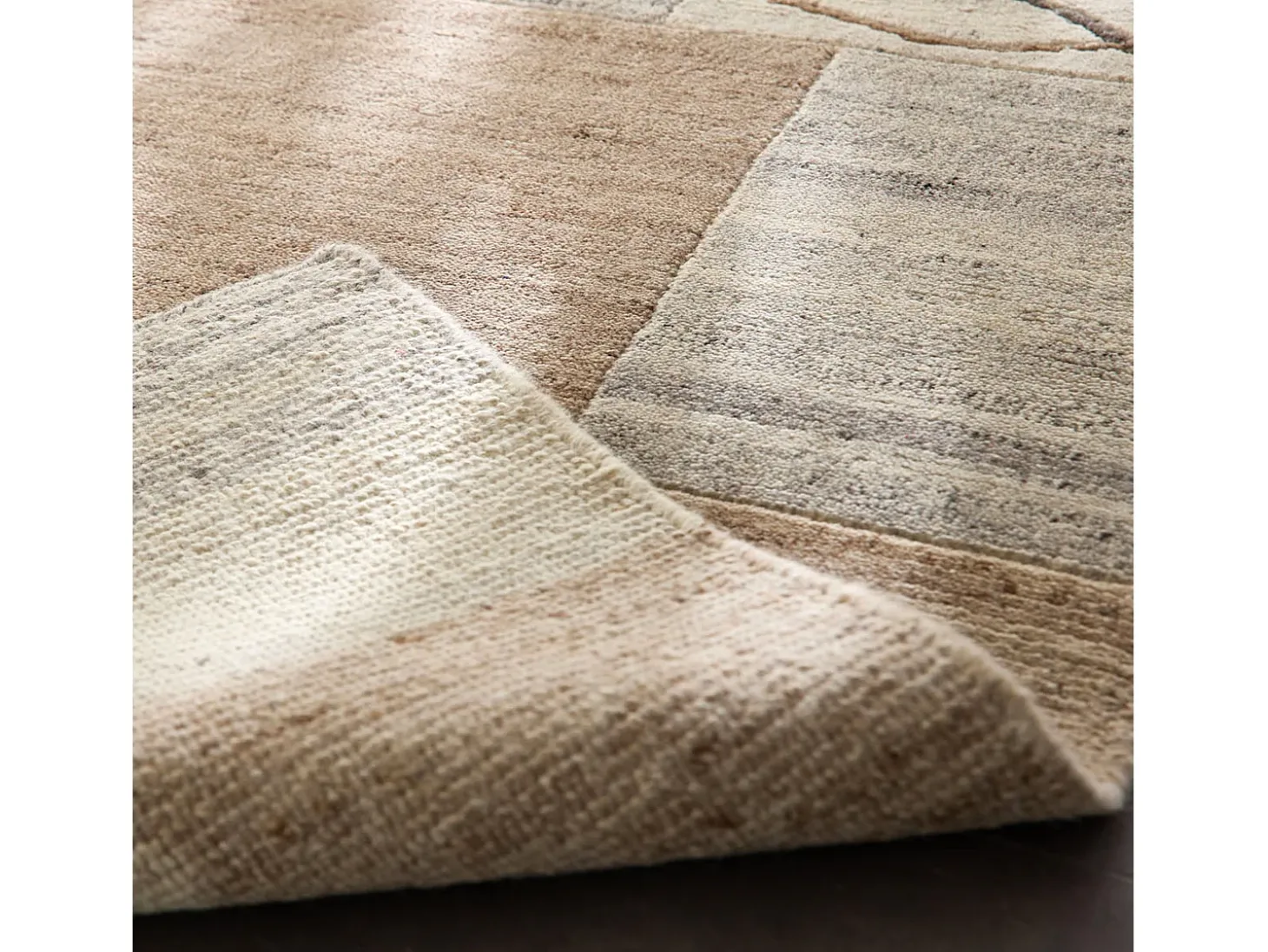 Alfombra de lana tejida a mano 190x250 cm Gris natural Nakarta
