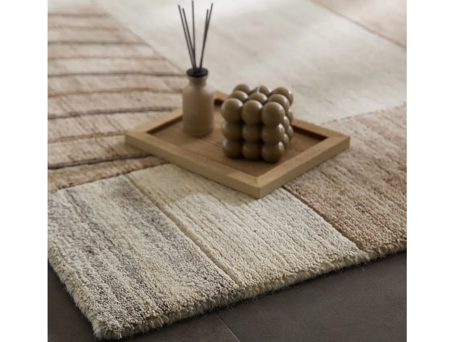 Alfombra de lana tejida a mano 190x250 cm Gris natural Nakarta