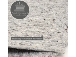 Alfombra de lana tejida a mano reversible 200x250 cm Gris Alm-Glück