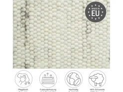 Alfombra de lana tejida a mano reversible 250x350 cm Gris natural Alm-Glück