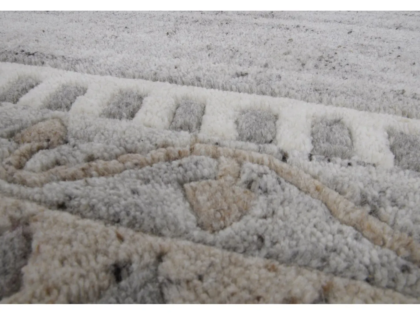 Alfombra de lana tejida a mano 190x290 cm Gris natural Nakarta