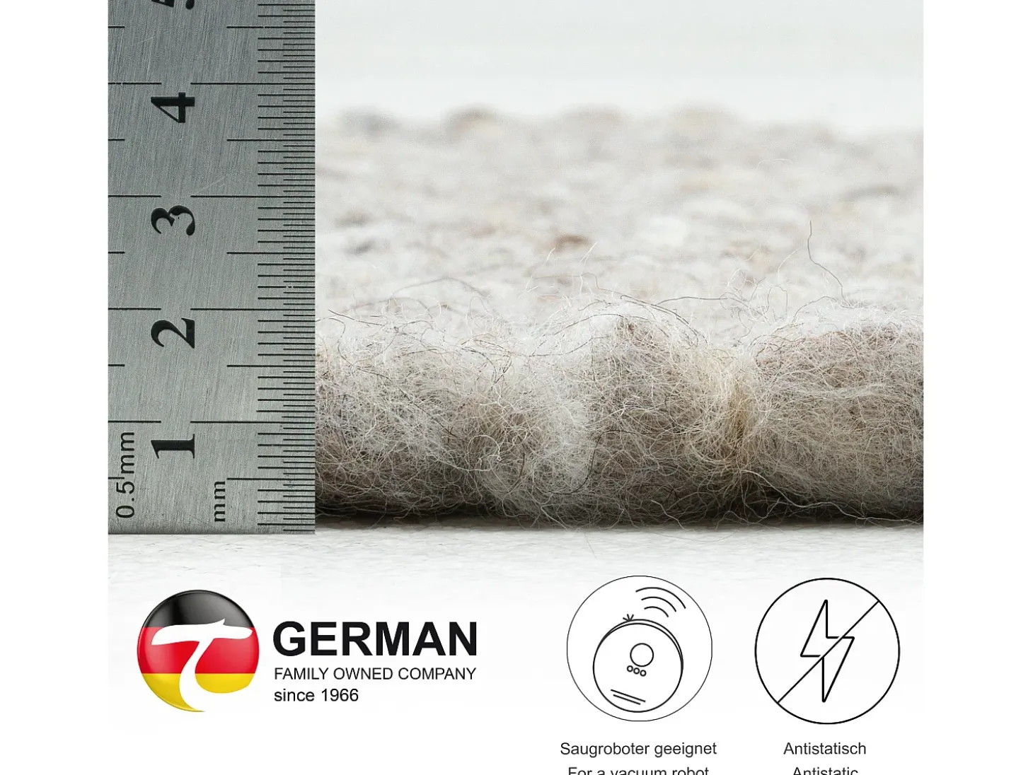 Alfombra de lana tejida a mano reversible 70x130 cm Arena Multi Alm-Glück
