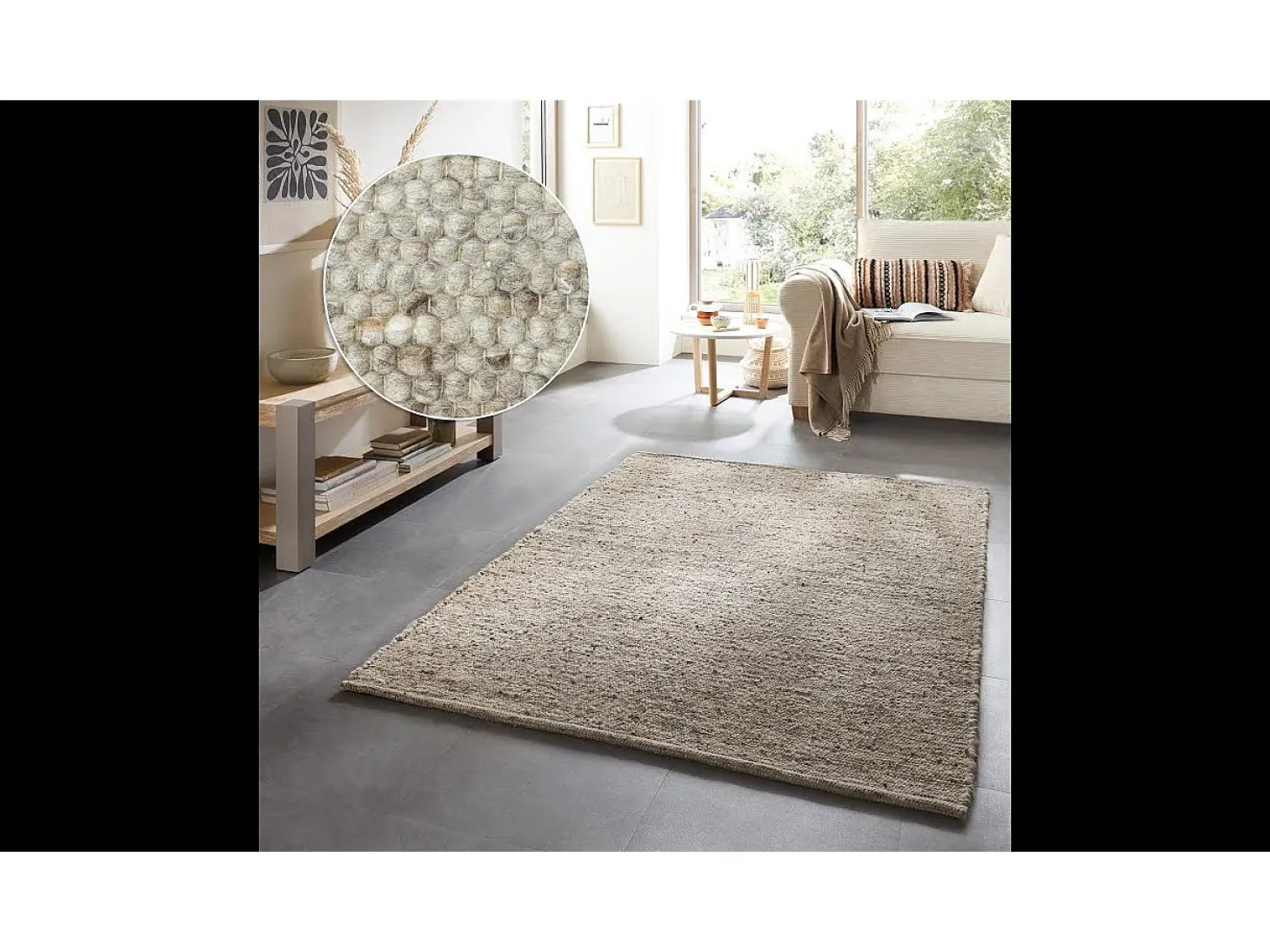 Alfombra de lana tejida a mano reversible 70x130 cm Arena Multi Alm-Glück