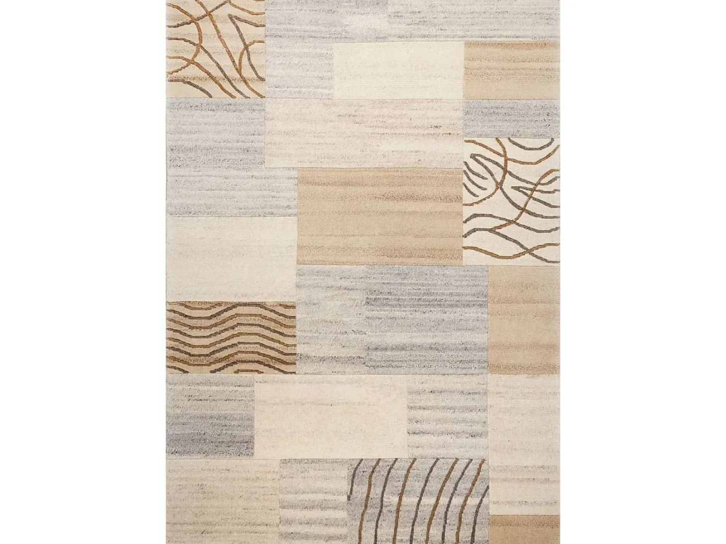 Alfombra de lana tejida a mano 60x90 cm Gris natural Nakarta