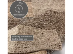 Alfombra de lana tejida a mano y enrollable 170x240 cm Beige multi Ehrwald