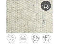 Alfombra de lana tejida a mano reversible 190x290 cm Naturaleza Alm-Glück
