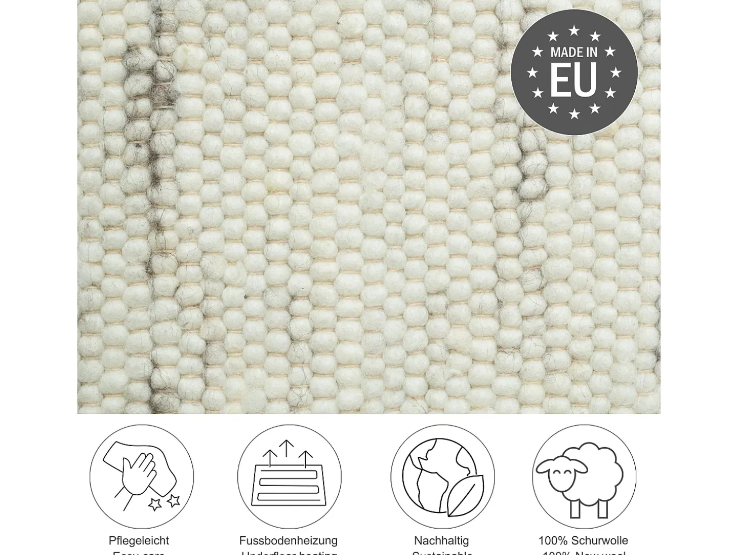 Alfombra de lana tejida a mano reversible 250x300 cm Gris natural Alm-Glück