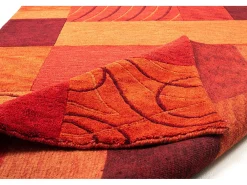 Alfombra de lana tejida a mano en estilo patchwork 300x400 cm Rojo Domas