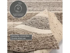 Alfombra de lana tejida a mano y enrollable 120x180 cm Beige multi Ehrwald
