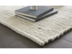 Alfombra de lana tejida a mano reversible 120x180 cm Gris natural Alm-Glück