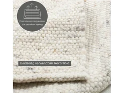 Alfombra de lana tejida a mano reversible 70x240 cm Naturaleza Alm-Glück