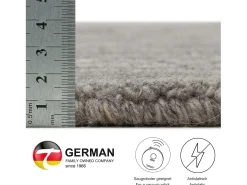 Alfombra de lana UNI tejida a mano 40x60 cm Gris Pure