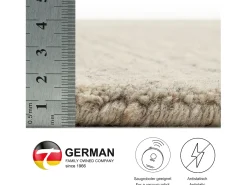 Alfombra de lana UNI tejida a mano 90x160 cm Gris natural Pure