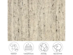 Alfombra de lana UNI tejida a mano 250x350 cm Gris natural Pure