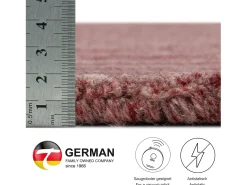 Alfombra de lana UNI tejida a mano 190x190 cm Rojo Pure