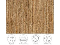 Alfombra de lana UNI tejida a mano 140x200 cm Ocre Pure
