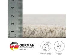 Alfombra de lana UNI tejida a mano 100x100 cm Gris natural Pure