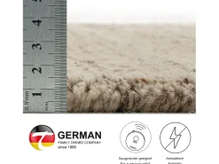 Alfombra de lana UNI tejida a mano 250x300 cm Beige natural Pure