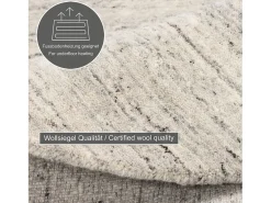 Alfombra de lana UNI tejida a mano 190x190 cm Gris natural Pure