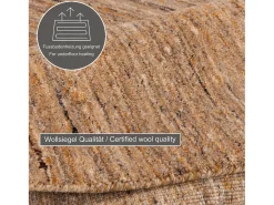 Alfombra de lana UNI tejida a mano 190x190 cm Ocre Pure