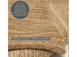 Alfombra de lana UNI tejida a mano 90x160 cm Ocre Pure