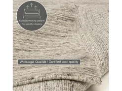 Alfombra de lana UNI tejida a mano 140x200 cm Gris Pure