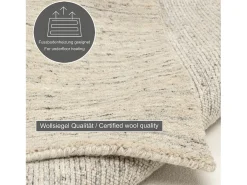 Alfombra de lana UNI tejida a mano 170x240 cm Gris natural Pure