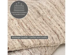 Alfombra de lana UNI tejida a mano 100x100 cm Beige natural Pure