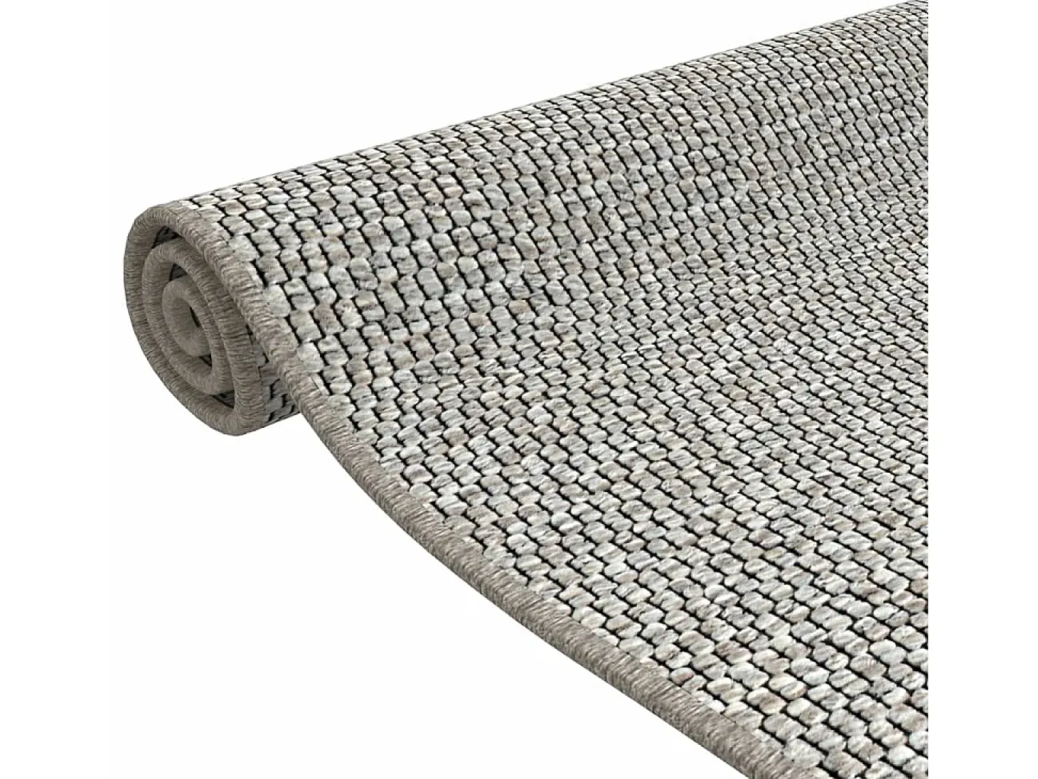 Alfombra de pasillo con aspecto de sisal gris taupe 50x150 cm ES789834