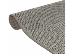 Alfombra de pasillo con aspecto de sisal plateada 80x150 cm