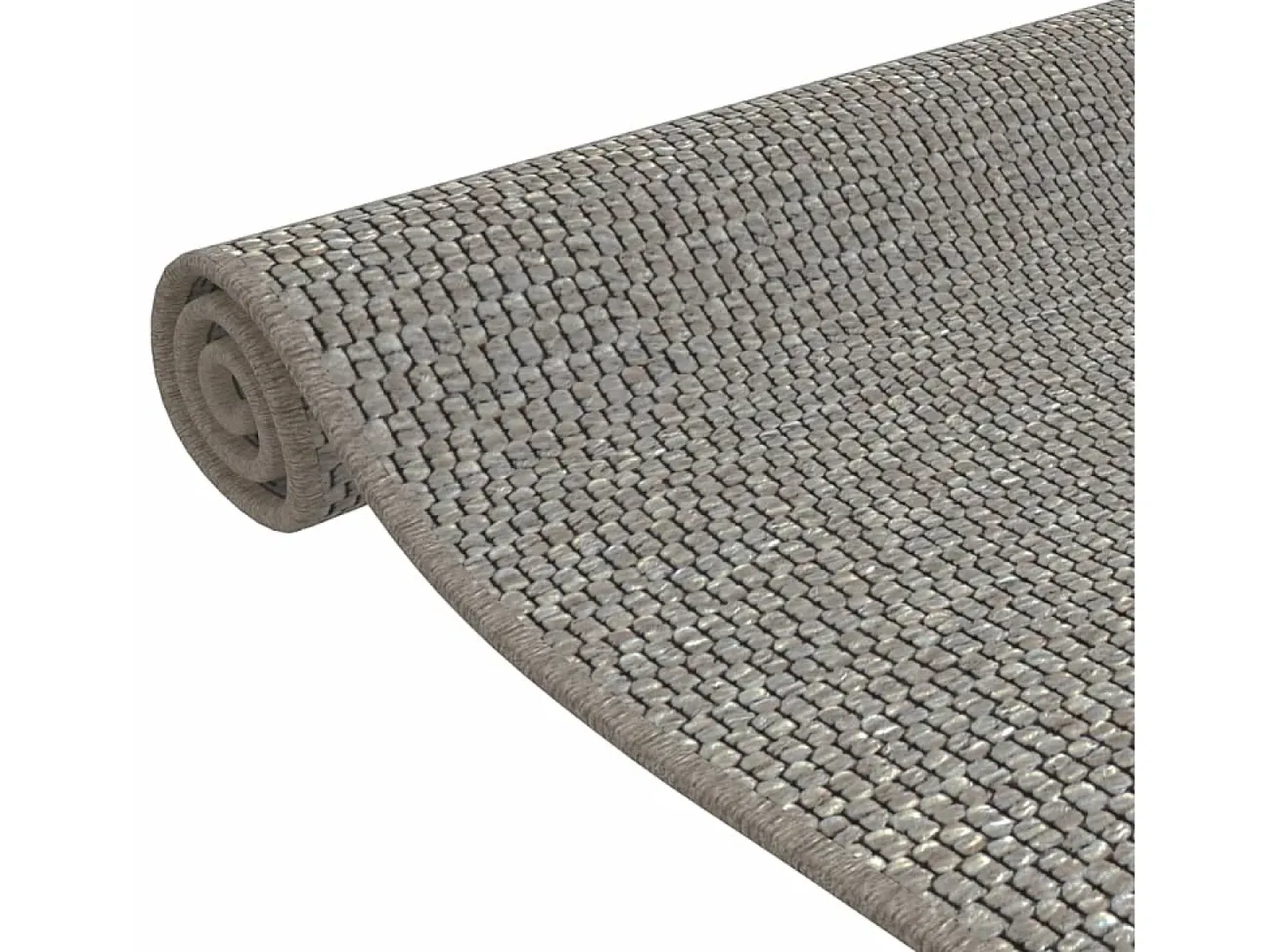 Alfombra de pasillo con aspecto de sisal plateada 50x100 cm