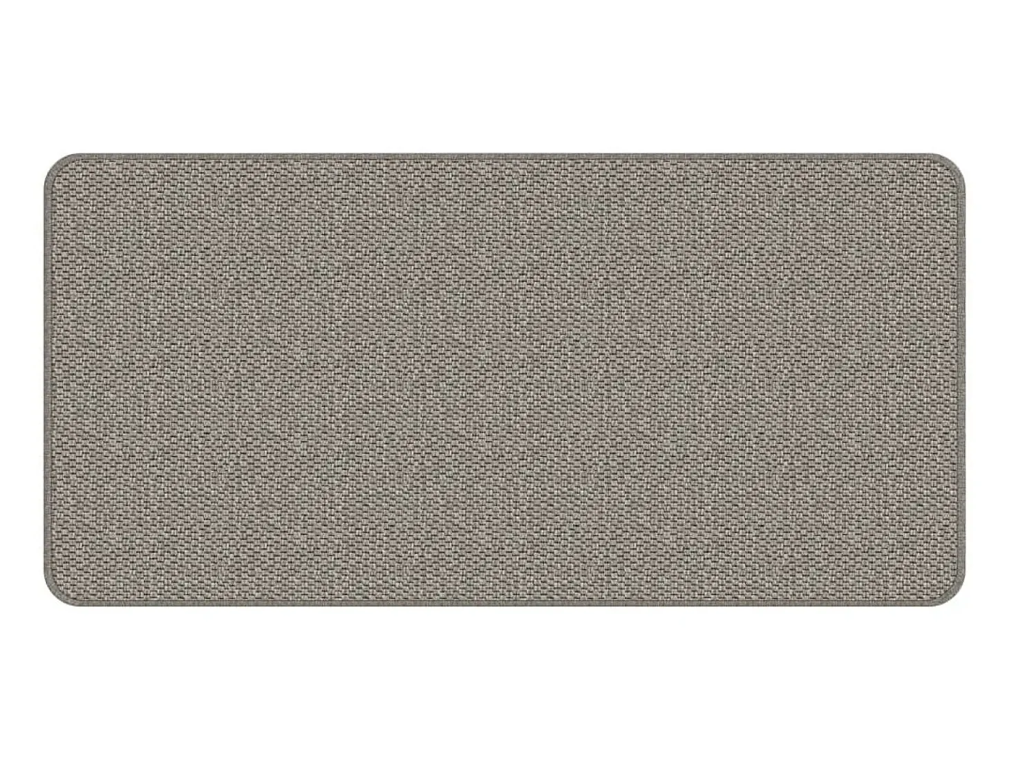 Alfombra de pasillo con aspecto de sisal plateada 50x100 cm
