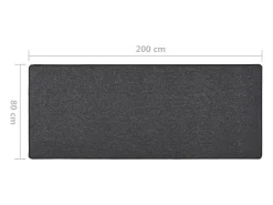 Alfombra de pasillo gris antracita 80x200 cm