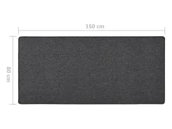 Alfombra de pasillo gris antracita 80x150 cm