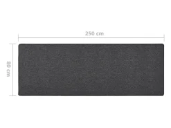 Alfombra de pasillo gris antracita 80x250 cm