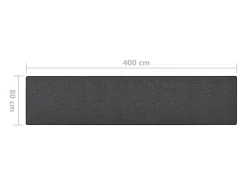 Alfombra de pasillo gris antracita 80x400 cm